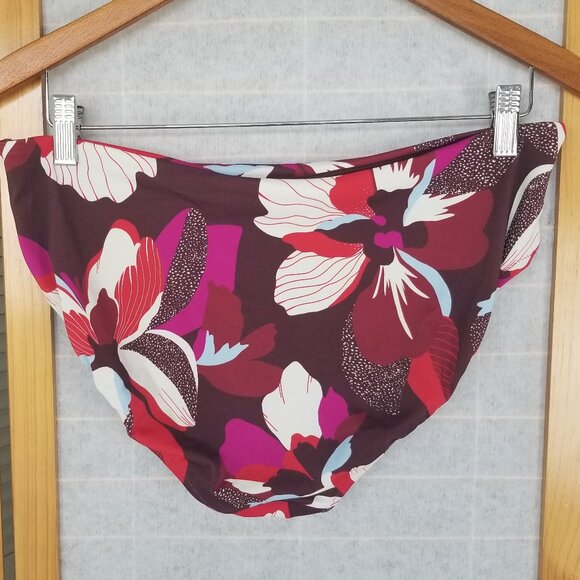 Athleta Swimsuit Size Large Two-Piece Tankini and Full Bottoms Brown Floral - Picture 4 of 12